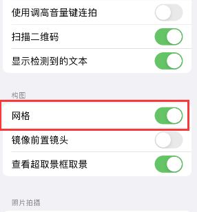 诸城苹果手机维修网点分享iPhone如何开启九宫格构图功能 